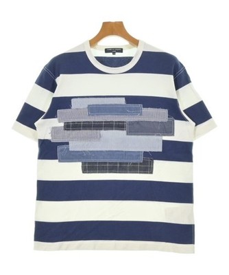 COMME des GARCONS HOMME T-shirts/Cut & Sewns WhitexBlue(Border) S 