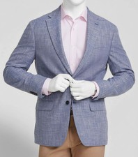 Tommy Hilfiger Mens Blue Textured Modern-Fit Sport Coat Jacket Size 44L