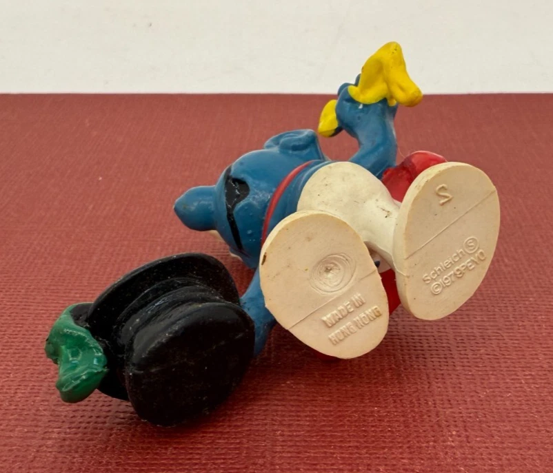 ☆ Smurfs ☆ Magician Smurf Black Hat #20114 Vintage Figure Foto 3 de 3