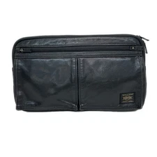 PORTER/Yoshida Waist Pouch - Black Leather