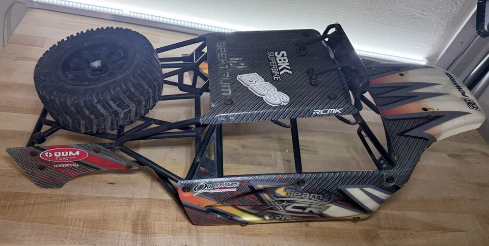 RCMK XCR-1000 1/5 RC OEM Body Panels & Frame -- Carbon Fiber Yellow Red White - Image 2 of 4