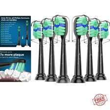Replacement Toothbrush Heads for Philips Sonicare - 6-Pack Black C2 W2 G2