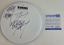 Slipknot Jay Weinberg Signed Evans Drumhead Merry Christmas ACOA