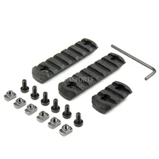 3PCS COMBO M-LOK POLYMER Rail Mount Section 7 , 3 Slot Picatinny Weave