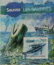 Save the Whales / Nature protection s/s Burundi Sc.1141 MNH #BUR12406b IMPERF
