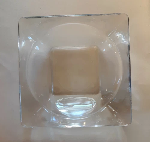 MCM style CLEAR GLASS ASHTRAY SQUARE  5"