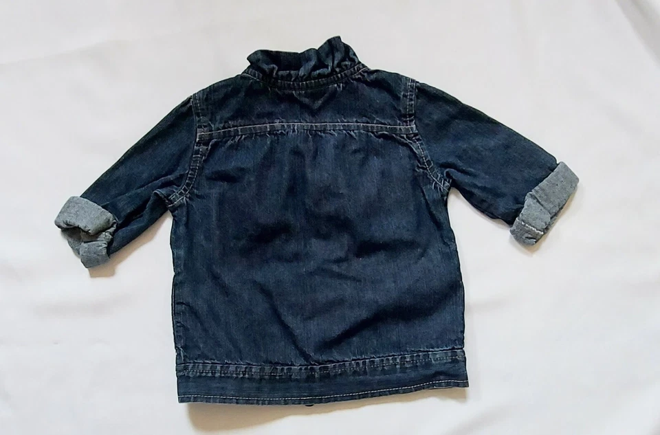 Chaqueta de Jean Koala Bebé Bordada 18M Volantes Manga Larga Denim Azul Lavado Oscuro Foto 4 de 4