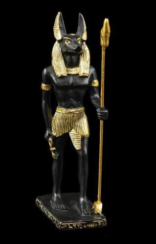 Anubis Figur klein - Ägypten Schakal Gott Glücksbringer Dekostatue - Bild 1 von 2