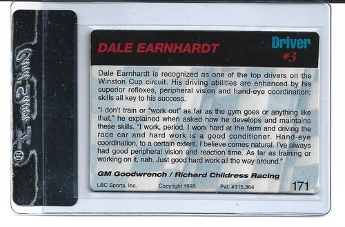 DALE EARNHARDT 1993 ACTION PACKED GRADED GEM MINT 10 BY MIKE BAKER AUTHENTICAD - Picture 2 of 2