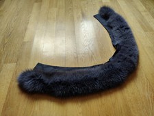Echter Fuchs Fellkragen blau/grau zum Anknöpfen