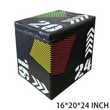 3 in 1 Plyometric Jumping Exercise Box for Home Gym 16x20x24 inch