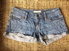 BULLHEAD blue jean shorty shorts Size 1 Jr. stretch rolled cuffs medium wash