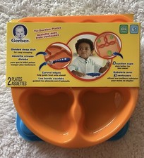 Baby Toddler Gerber 2 Divided Plates