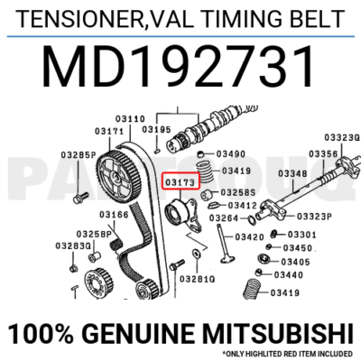 MD192731 Genuine Mitsubishi TENSIONER,VAL TIMING BELT | eBay