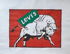 Rafael Zarza 2022 Levis 8/8 Print Serigraphy 18.5” x 24” Cuban Art 