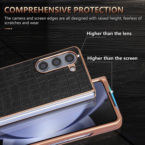 Shockproof Crocodile Leather Case For Samsung Galaxy Z Fold6 Fold5 Fold4 3 Cover - Bild 6 von 19