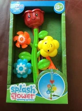 Splash bubbles colorful flower spinning sprinkler multicolored