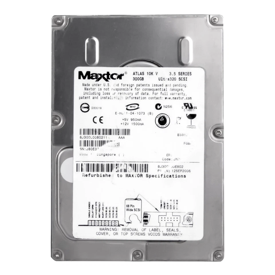 Disco Rigido Maxtor 8J300L0 300GB 10K 8MB U320 3.5'' 8J300L0 - Immagine 2 di 3
