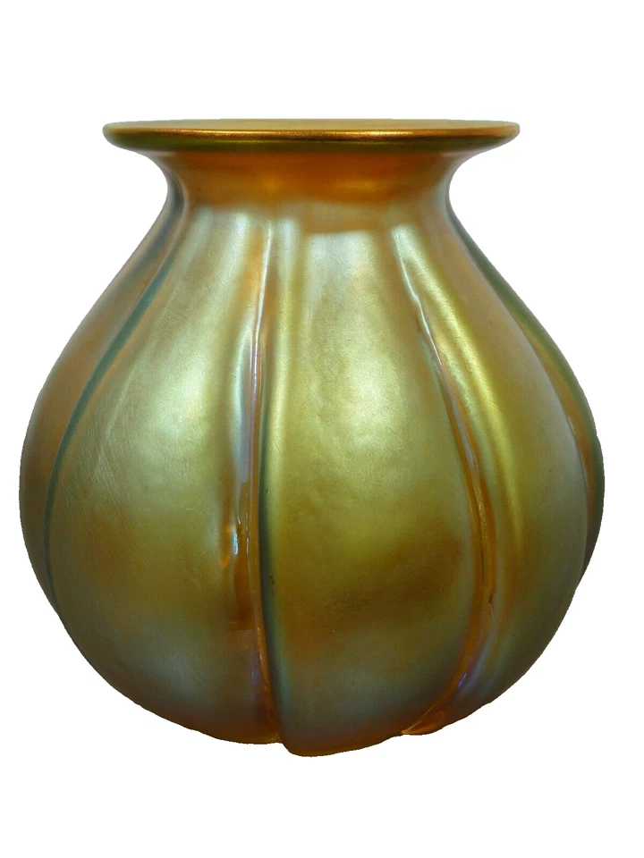 WMF Vase Glas Geislingen Myra Karl Wiedmann irisierend Kürbis Art Deco um1925 - Bild 3 von 4