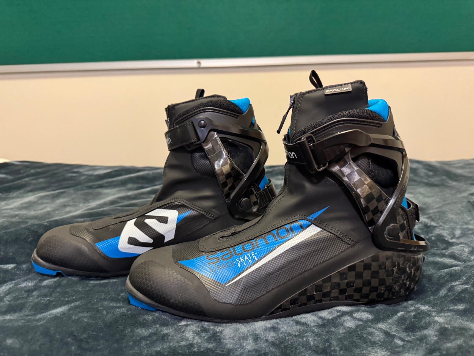 Stivali da skate nordici Salomon S Race Skate Plus Carbon Prolink taglia 11 UK 46 EU