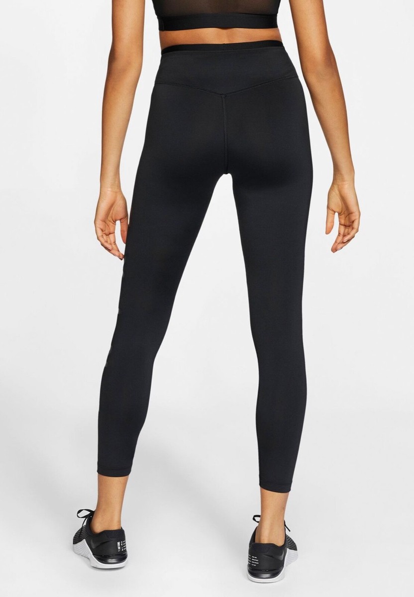 NWT Nike Womens Black Tight Fit Mid Rise Performance Tights Size XS,  CJ4145-010