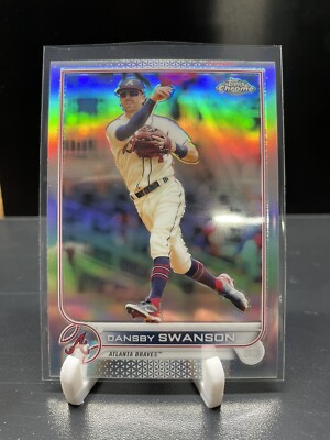 2022 Topps Chrome Sonic Silver Refractor Dansby Swanson #46 Atlanta Braves