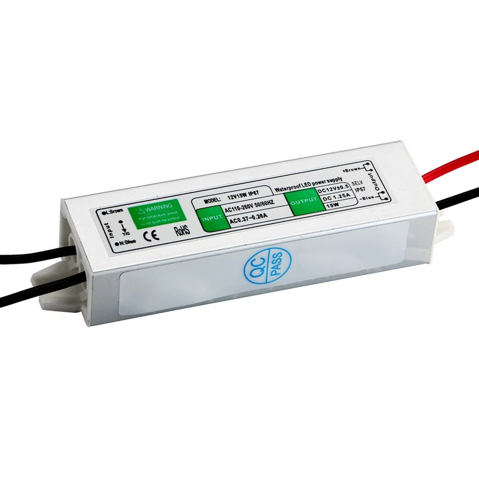 AC110-220V to DC 12V 24V Power Supply Adapter Driver Transformer IP67 Waterproof - Image 2 of 4