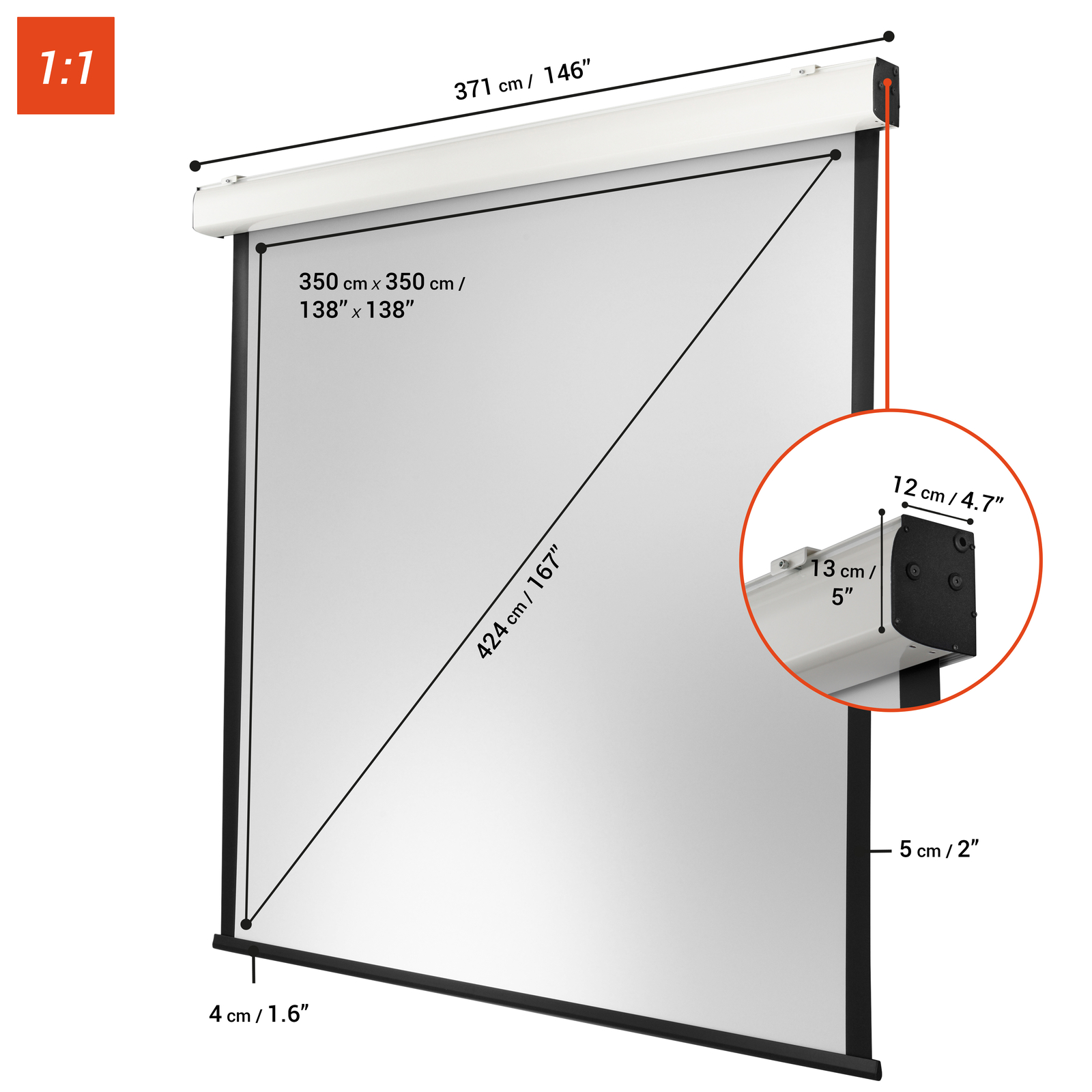 Thumbnail - Celexon Leinwand Motor Expert Xl 350 X 350 Cm