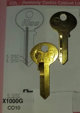 CCL, Corbin, Russwin, X1000G, 00G, CO10, 5CO6, (1) Vintage Key Blank.