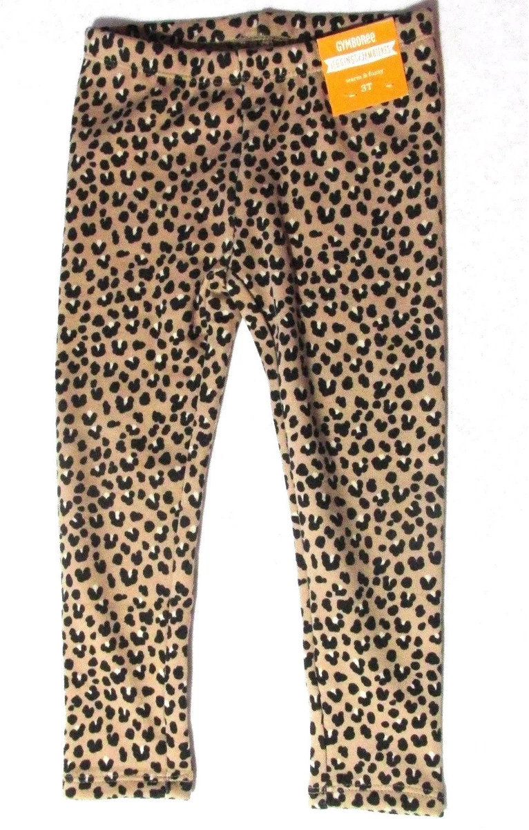 NEW Gymboree Warm and Fuzzy Leggings Leopard Animal Print Brown