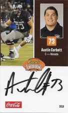 2018 SENIOR BOWL NEVADA AUSTIN CORBETT CAROLINA PANTHERS / RAMS ROOKIE AUTO 