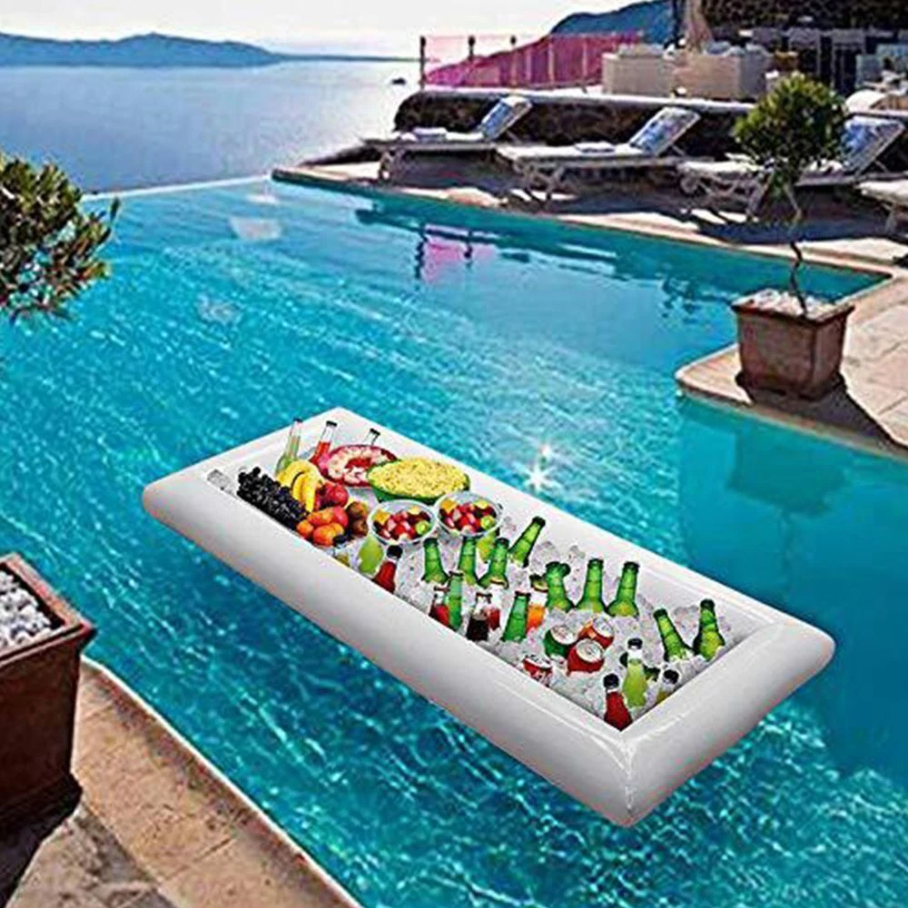 Pool Floating Tray Drink Float Inflatable Ice Bucket Food Fruit