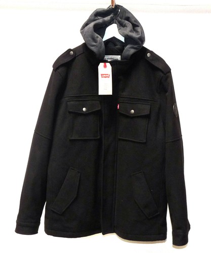 MENS LEVIS BLACK MILITARY JACKET XXL 