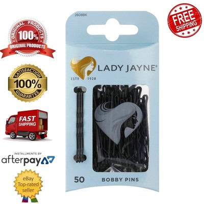 Best Lady Jayne 4.5cm Bobby Pins with Cushion Tip Black Bobby Pins 50 Pack