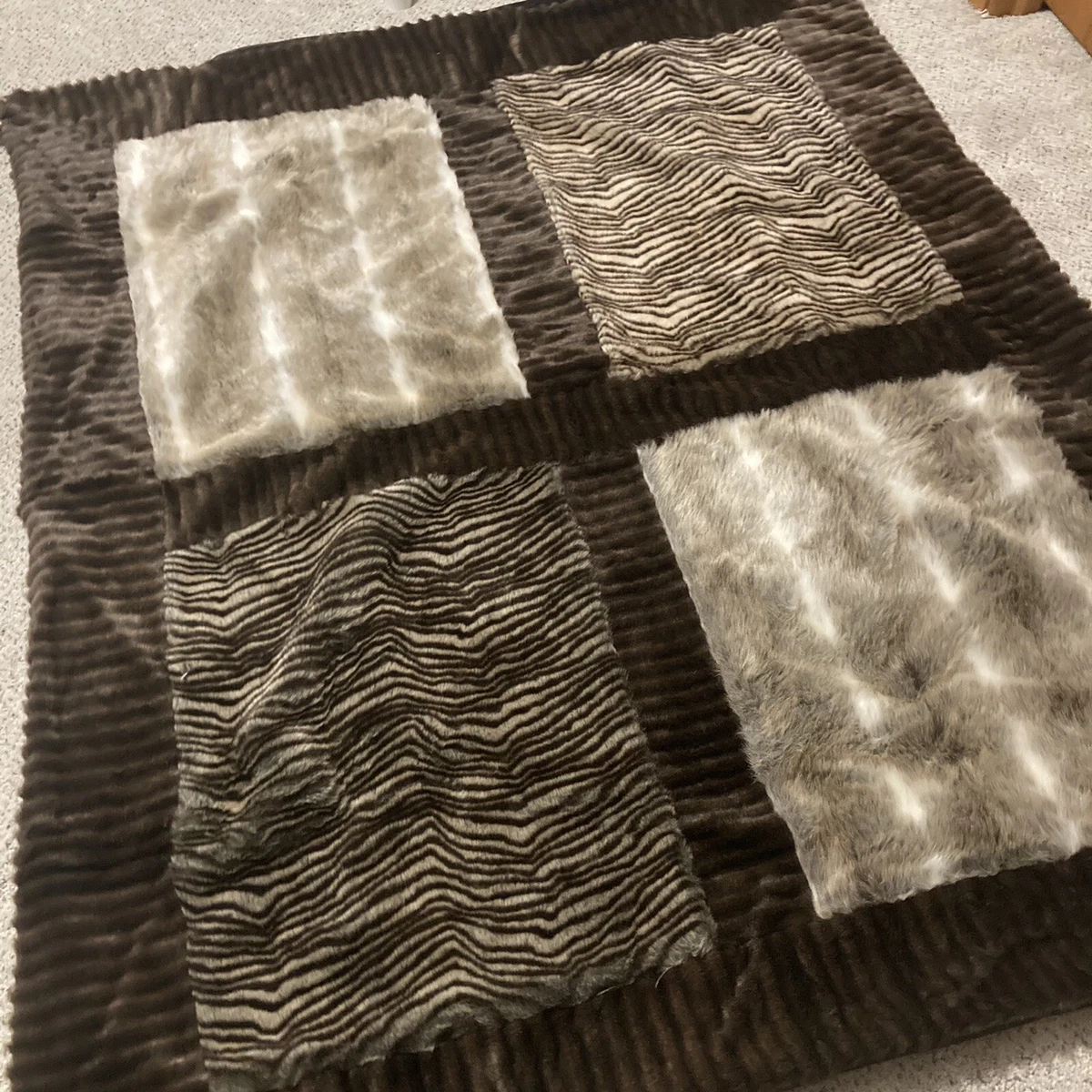 CITY CHIC Dk Brown Animal Print Ultra Plush Faux Fur 50x60 Throw Blanket NWOT