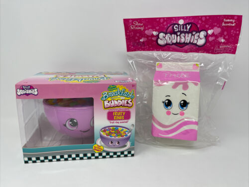 NIB Silly Squishies Fruity Rings Cereal + Milk Lot Of 2 AUTHENTIC & COLLECTABLE - Picture 1 of 12