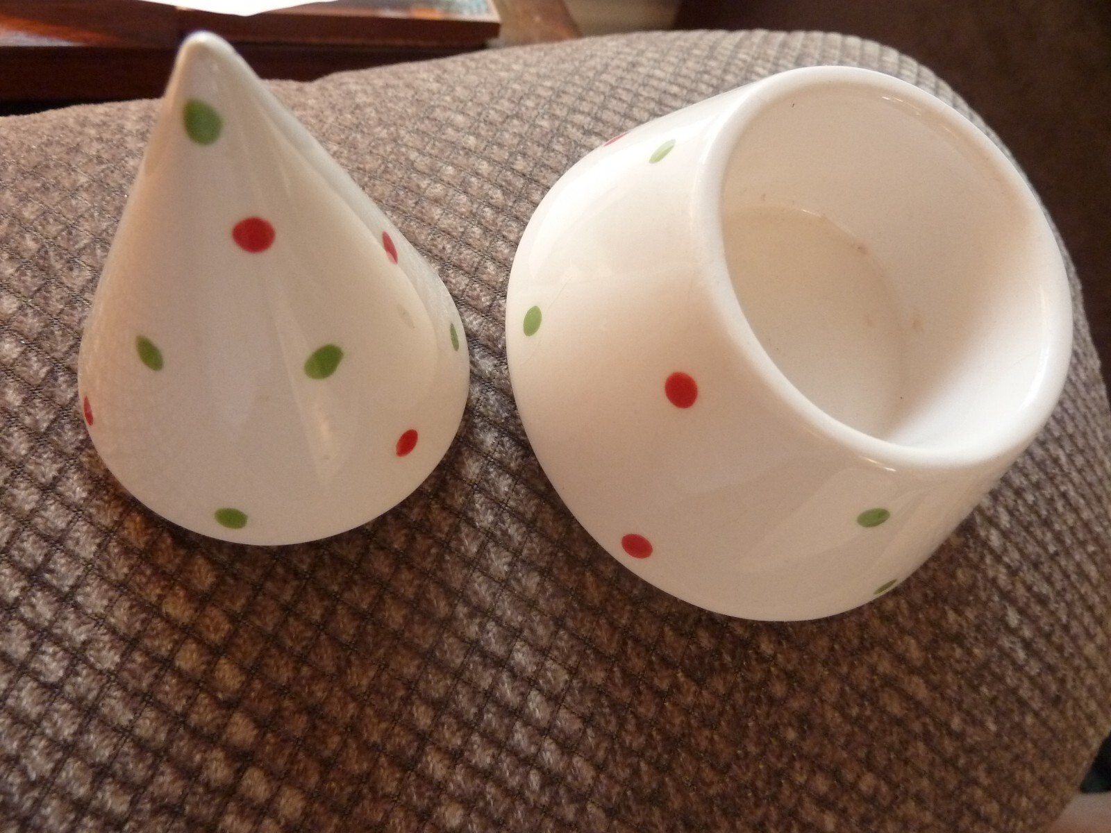 Yankee Candle Christmas Tea Light Holder White w/Dots eBay