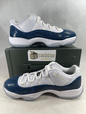 Nike Air Jordan 11 Retro Low LE Snakeskin White Black Navy CD6846