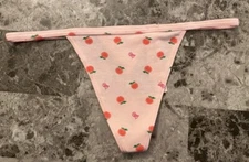 NWT VICTORIA'S SECRET PEACH PINK VS LOGO STRETCH V STRING THONG PANTIES