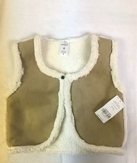 NWT Just One You Made by Carter's Girls Tan Faux Fur Vest 6 Months eBay