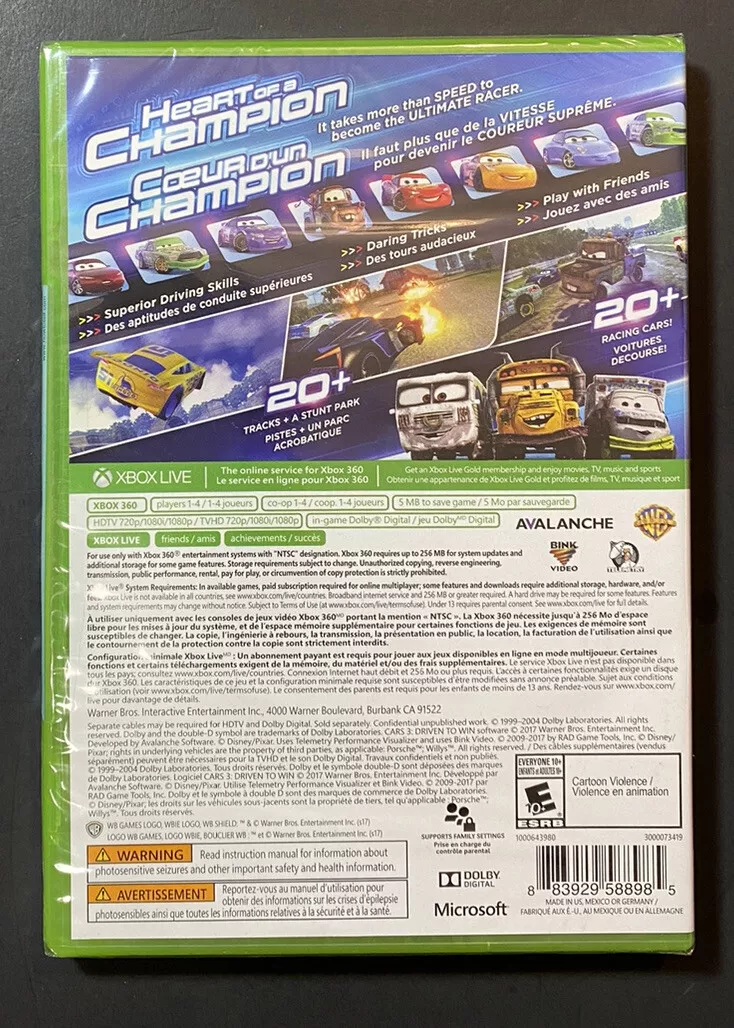 Cars 3: Driven to Win - Xbox 360 883929588978