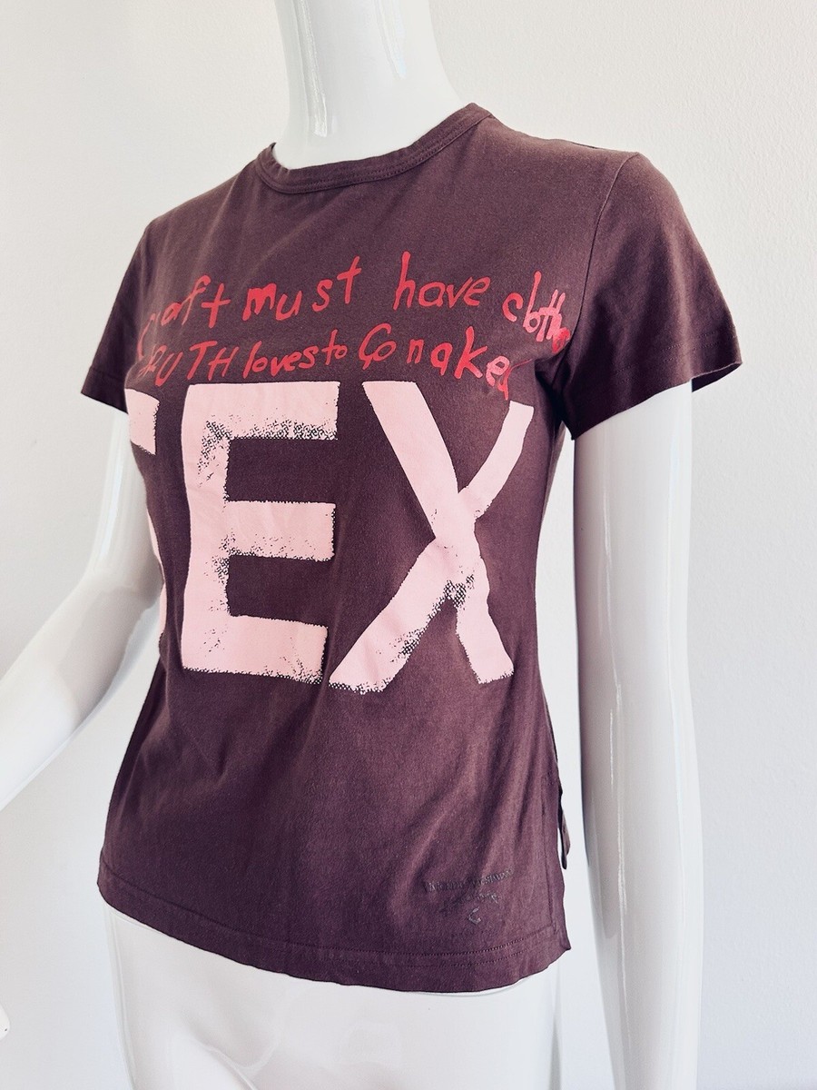 Vivienne Westwood Anglomania Top T-Shirt Cotton Burgundy SEX Vivienne Westwood Anglomania Top T-Shirt Cotton Burgundy SEX