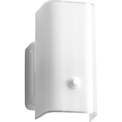Progress Lighting P3813 White Glass Series Single-Light Bathroom - White