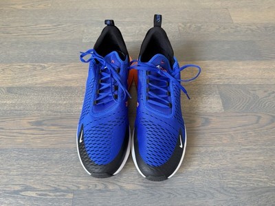 Nike Air Max 270 Size 13 royal blue / black / white with an orange Air