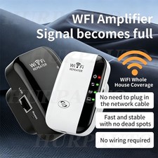US Plug Wireless Internet Repeater WiFi Extender Booster 2.4GHz 300Mbps Speed