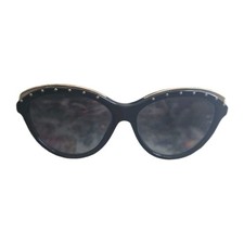Authentic Women  s Alexander McQueen AMQ 4241/S Cat Eye Sunglasses Black Gold
