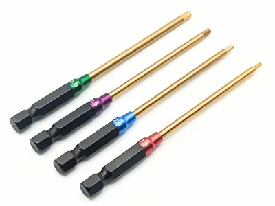 RCBAY Bit Set 4tlg 98mm Schraubendreher Innensechskant 1,5mm 2mm 2,5mm 3mm TiN