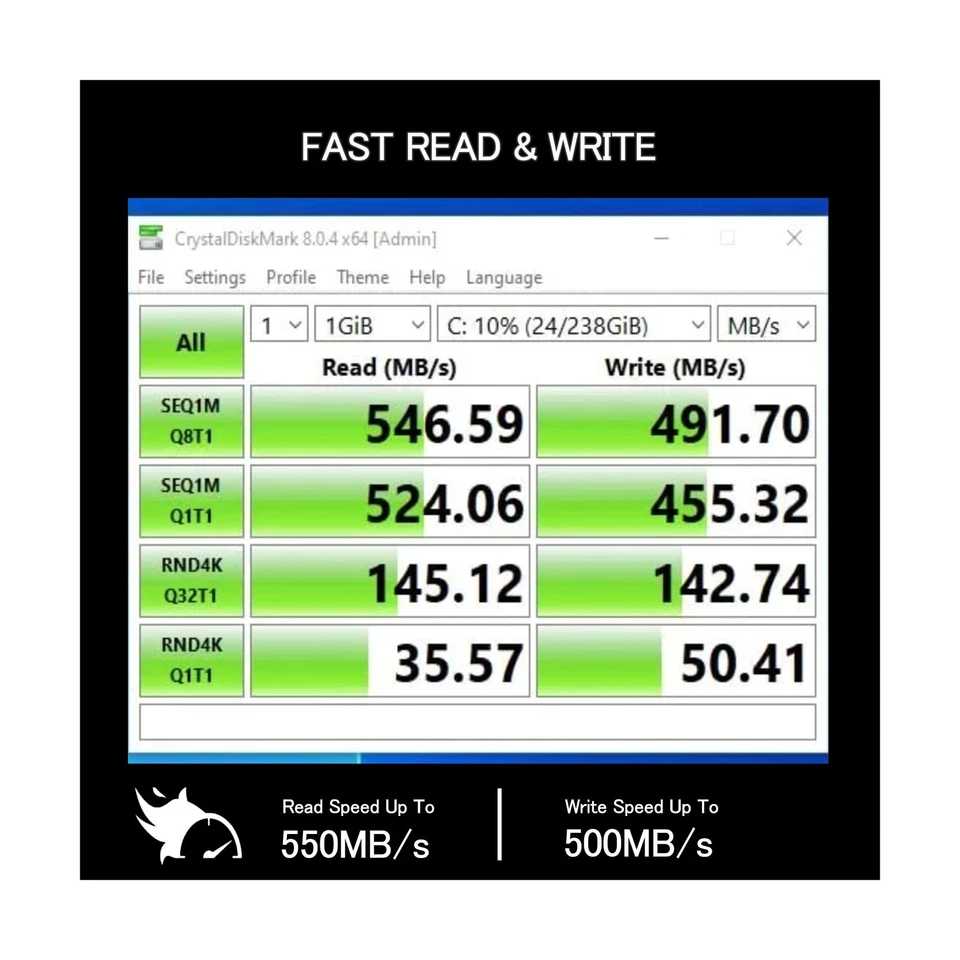 SSD 4TB M.2 2242 SATA III 6Gb/s B+M Key 42mm 3D NAND NGFF Internal Solid Stat... - Image 4 of 4