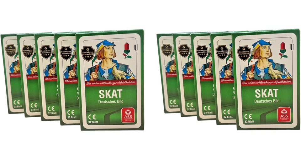 ALTENBURGER SPIELKARTEN Zehnerpack SKAT Deutsches Bild ASS Club Skatkarten 32 Blatt