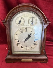 Quality German Three Key Mahogany Bracket Clock